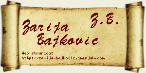 Zarija Bajković vizit kartica